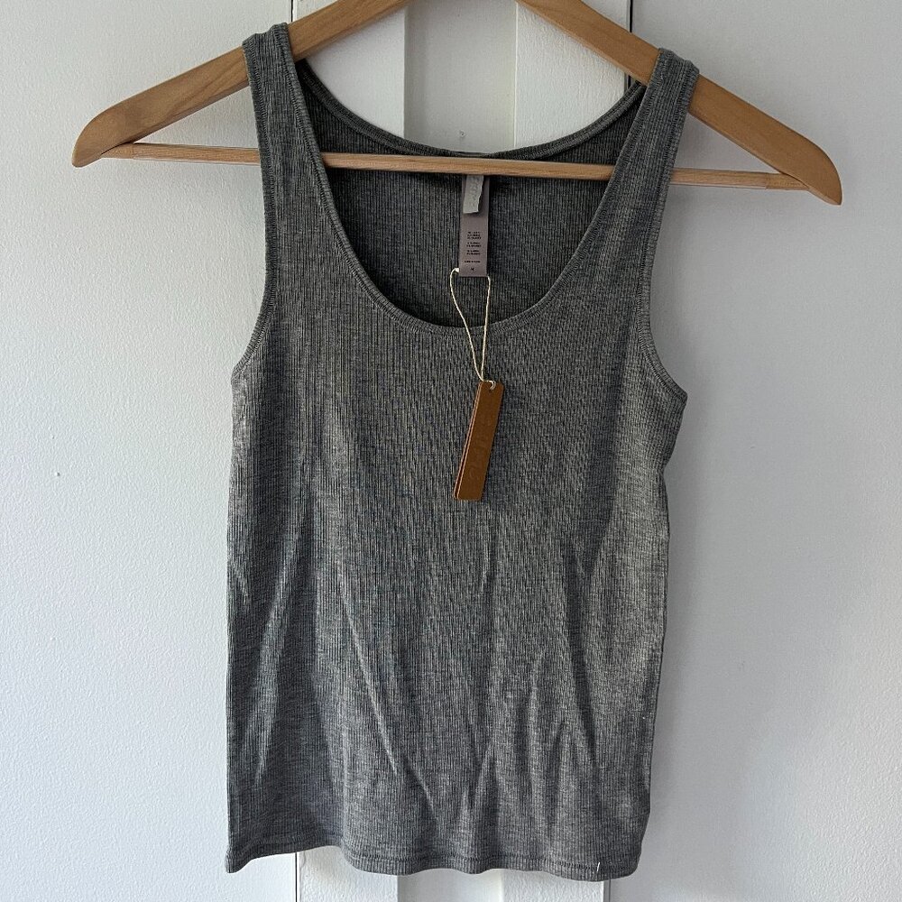 SKIMS Soft Lounge Ribbed Tank Top - Heather Grey - Size M